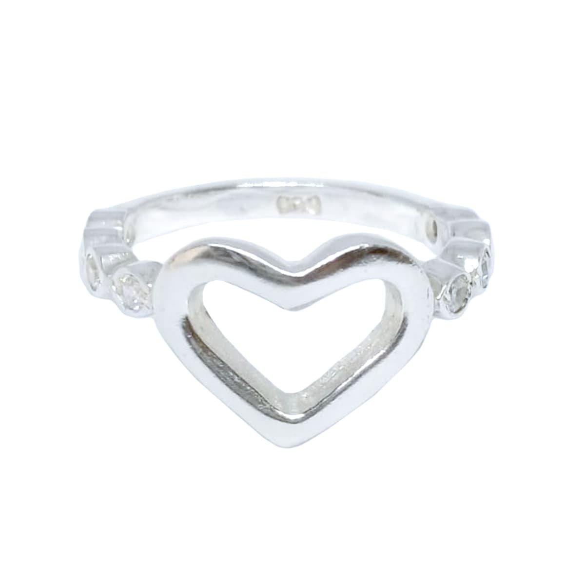 Anillo Corazón Calado con Zircones